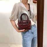 Small Pu Leather Chain Crossbody Bag for Women