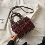 Small Pu Leather Chain Crossbody Bag for Women