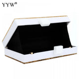 Yellow Sequined Acrylic Evening Bag Women Handbag