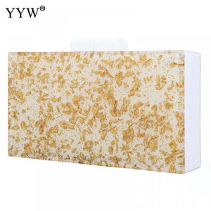 Yellow Sequined Acrylic Evening Bag Women Handbag