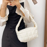 Ladies Winter Handbag Purse Quilted Puffy Shoulder Bag Girls Underarm Cloud