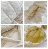 Ladies Winter Handbag Purse Quilted Puffy Shoulder Bag Girls Underarm Cloud