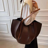 Women Pleated Leather Shoulder Bag Large Capacity Tote Bolsa Tote Bag