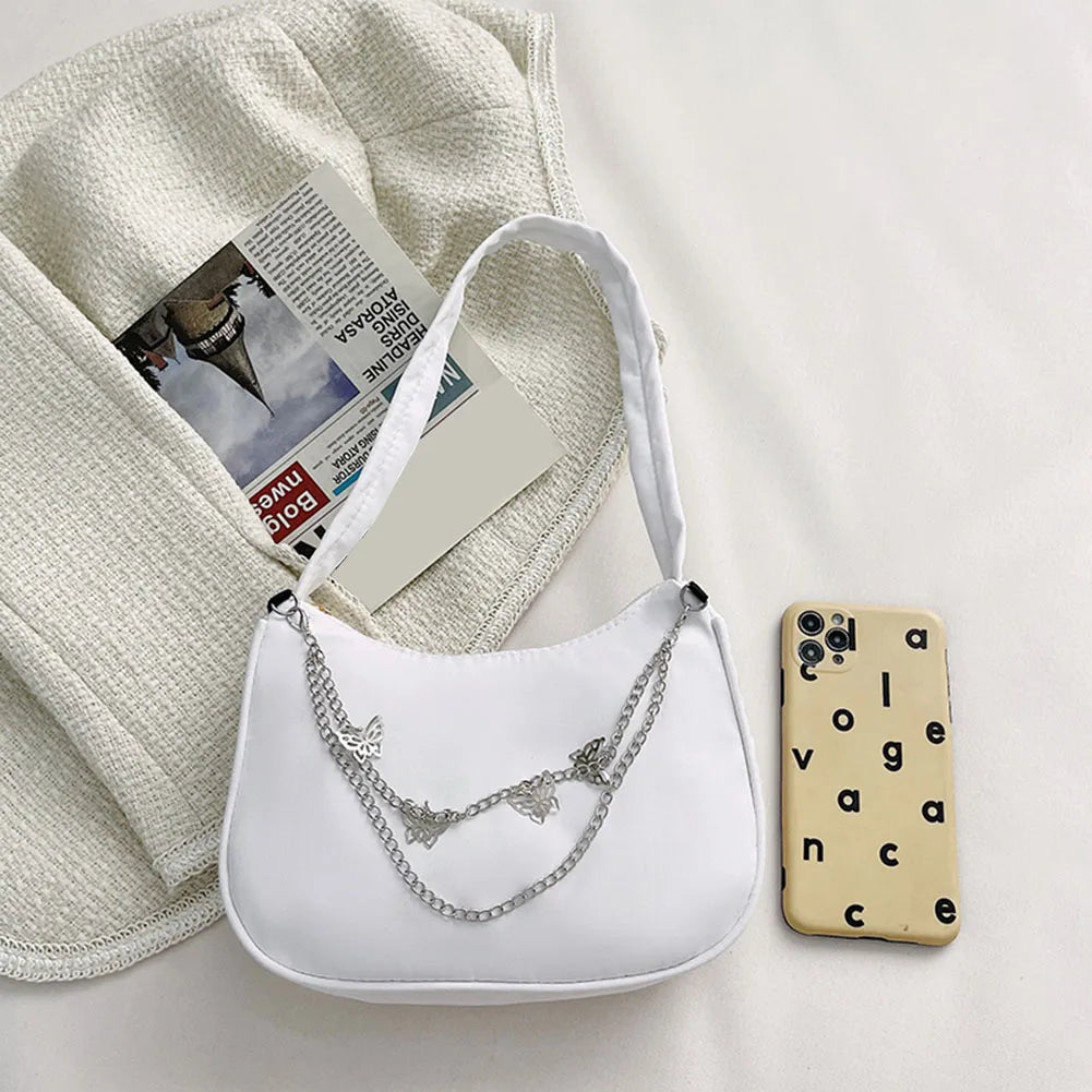 Vintage Butterfly Chain Messenger Bag Casual Crossbody Handbag