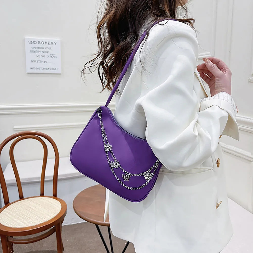 Vintage Butterfly Chain Messenger Bag Casual Crossbody Handbag