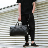 Large Capacity Travel Duffle Faux Leather Gym Tote Bag