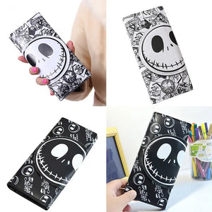 Unisex PU Leather Comics Nightmare Wallets Cartoon Jack Skull Purses