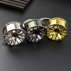 Universal Car Key Case Gunmetal Spinning Turbo Keychain