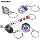 Universal Car Key Case Gunmetal Spinning Turbo Keychain