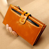Upscale Leather Ladies Wallet Long RFID Clutch Multi-Card Slots