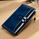 Upscale Leather Ladies Wallet Long RFID Clutch Multi-Card Slots