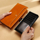 Upscale Leather Ladies Wallet Long RFID Clutch Multi-Card Slots