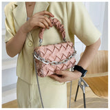 Versatile Chain Crossbody Pleated Handheld Bag Female
