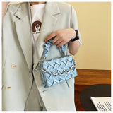 Versatile Chain Crossbody Pleated Handheld Bag Female