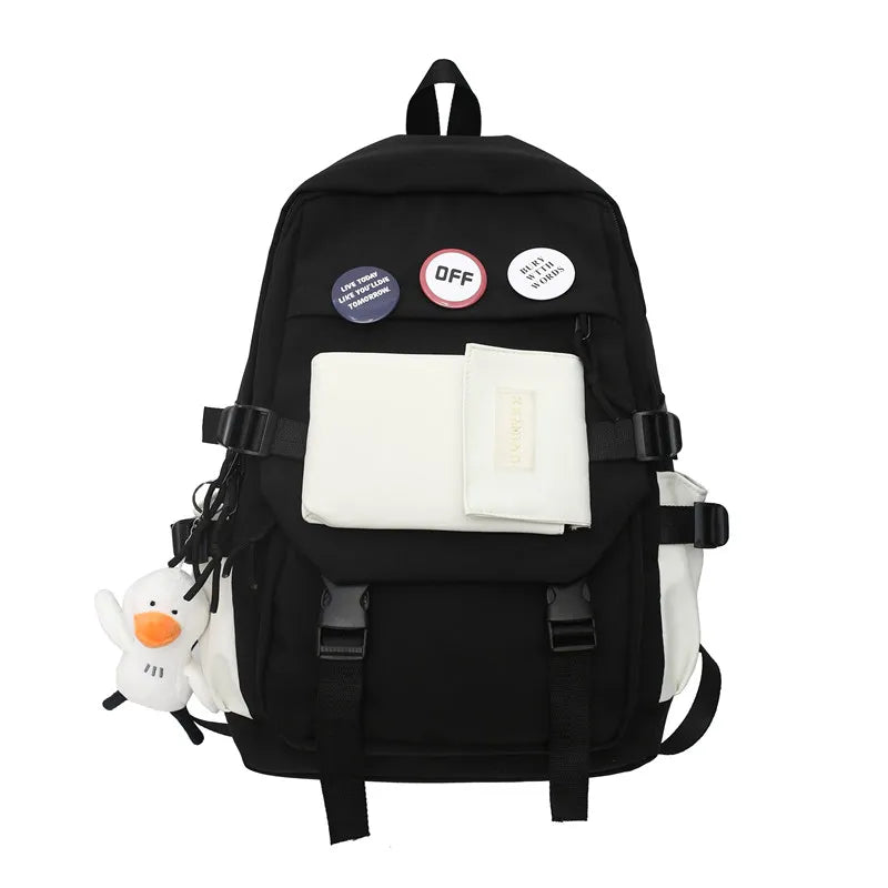 Teenage Girl And Boy Backpack Student Schoolbag Waterproof Women Backpacks
