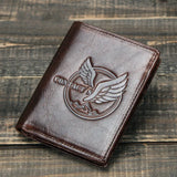Vertical Three-fold Leather Men's Wallet Multi-functional