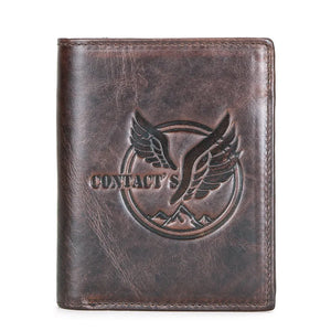 Vertical Three-fold Leather Men's Wallet Multi-functional