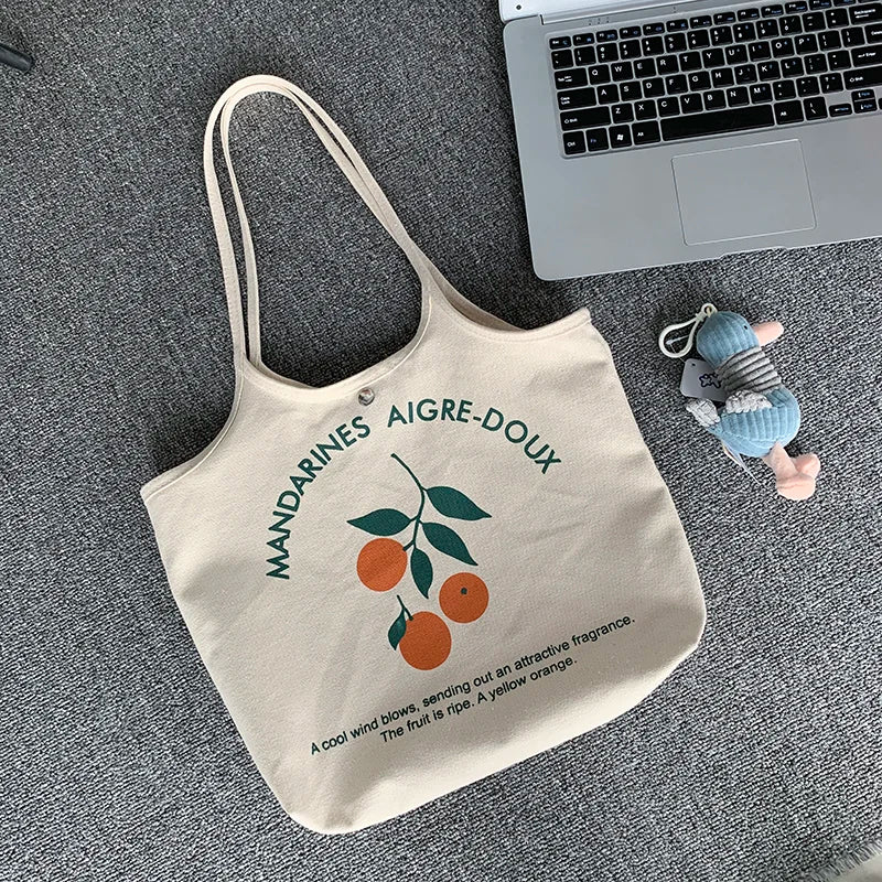 Canvas Shoulder Bag Fruit Ins Wild Female Student Handbag