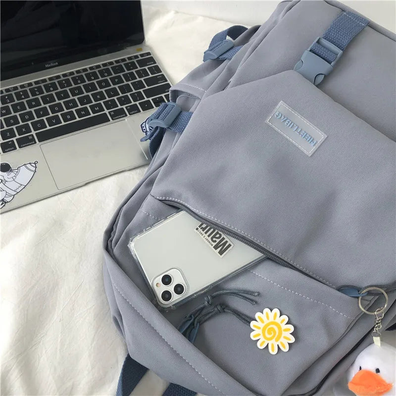 Vintage Backpack Women Classic Shoulder Bag Schoolbag for Teenage