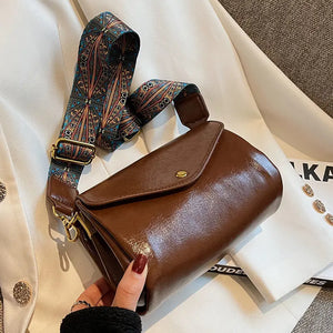 Bohemian Wide Strap PU Leather Tote Women's Handbags