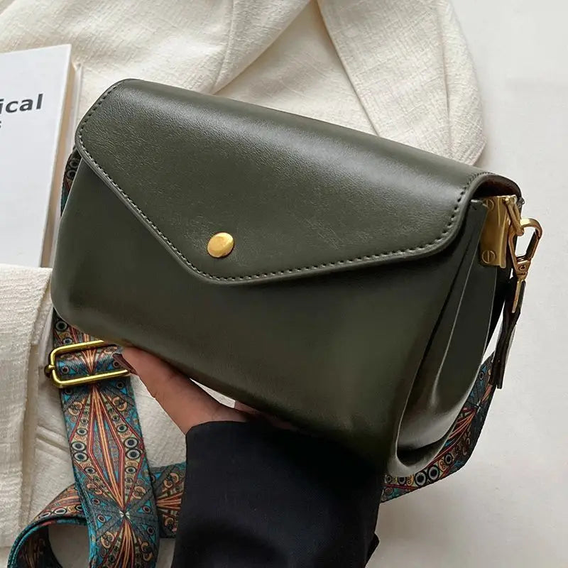 Bohemian Wide Strap PU Leather Tote Women's Handbags