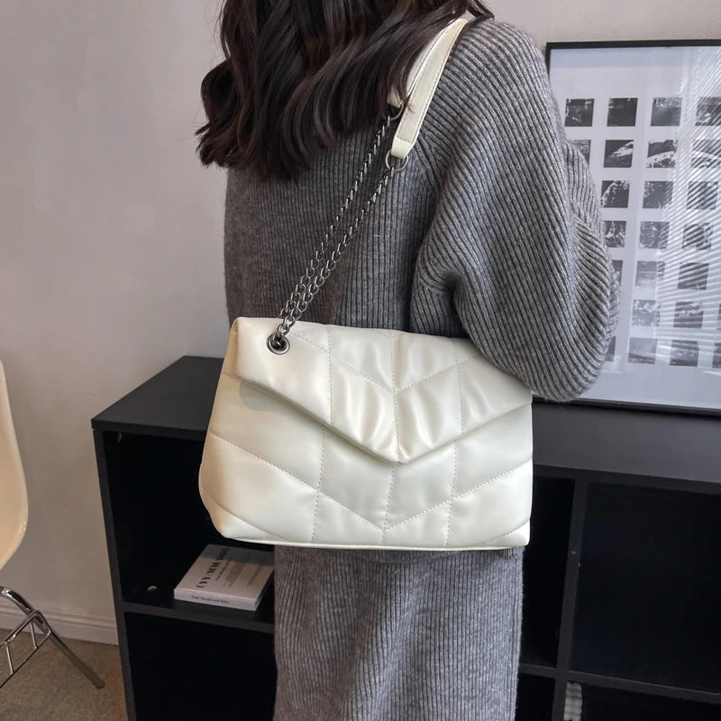 Vintage V-Line Shoulder Crossbody Bags Women Handbag and Purses