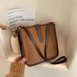 Vintage Bucket Bag Large Capacity Shoulder Work Messenger Bag
