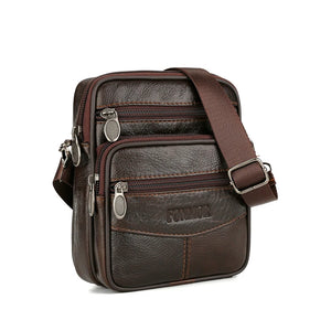 Vintage Leather Crossbody Bag for Men Small Messenger Bag