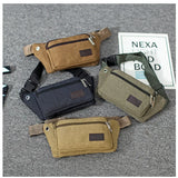 Vintage Canvas Waist Bag Large Phone Belt Pouch