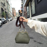 Vintage Shell Lock Bags PU Leather Wide Straps Bag Tote Women's Handbags Purses
