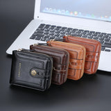 Vintage Men's Wallet Short Purse Zip Clutch