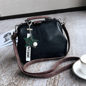 Vintage Small Leather Crossbody Bag for Women Shoulder Handbag