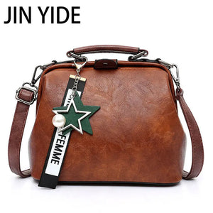 Vintage Small Leather Crossbody Bag for Women Shoulder Handbag