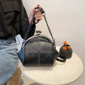 Vintage Shell Lock Bag Women Shoulder Crossbody Bags PU Leather Tote