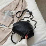 Vintage Shell Lock Bag Women Shoulder Crossbody Bags PU Leather Tote