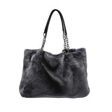 Vintage Plush Shoulder Bag Causal Women Totes Big Capacity Fur Lady Bag