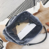 Vintage Plush Shoulder Bag Causal Women Totes Big Capacity Fur Lady Bag