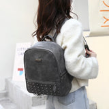 Vintage Women Backpack Large Capacity Student School Bag Cowhide