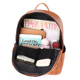 Vintage Women Backpack Large Capacity Student School Bag Cowhide