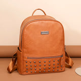 Vintage Women Backpack Large Capacity Student School Bag Cowhide