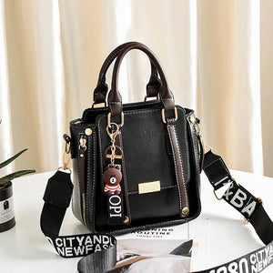 Vintage Leather Handbags Zipper Decorative Bucket Bag Tassel Female Crossbody