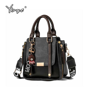Vintage Leather Handbags Zipper Decorative Bucket Bag Tassel Female Crossbody