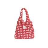 Waffle Grid Women's Plush Shoulder Bags Large Capacity Tote Handbag