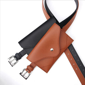 Waist Bag PU Leather Fanny Pack Female Belt Phone Pouch Small Chest Pack Bags
