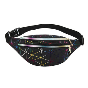Silver Waist Bag Women Crossbody Fanny Pack