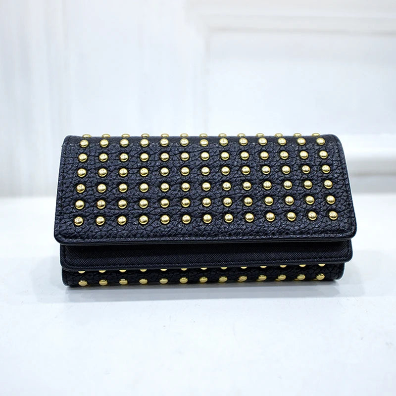 Rivets Teen Girl Women Wallet Phone Pocket Purse Carteira Feminina Wallet