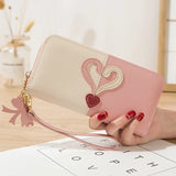 Tassel Zipper Wallet for Women with Phone Bag