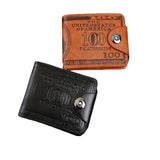 Men's Retro Magnetic Buckle Wallet Dollar Pattern Business Style