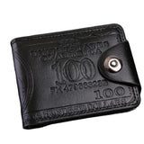 Men's Retro Magnetic Buckle Wallet Dollar Pattern Business Style