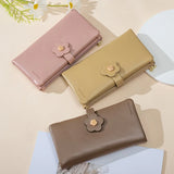 Small Fresh Flower Buckle PU Wallet Women's Handbag